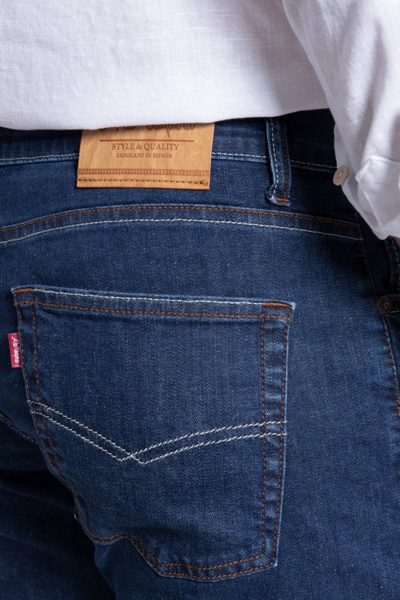 Pantalon Vaquero Skinny Azul Oscuro - Imagen 7