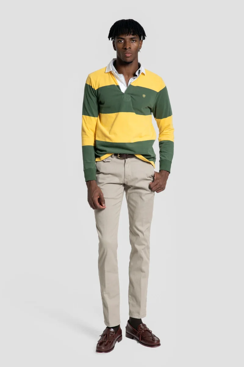 Polo Manga Larga Rayas Amarillo - Imagen 5