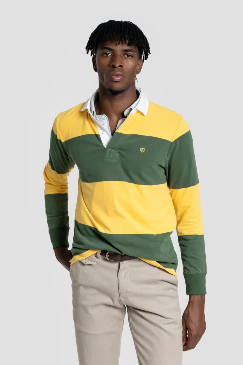 Polo Manga Larga Rayas Amarillo - Imagen 2