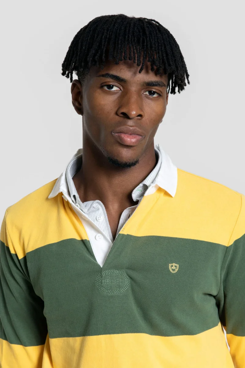 Polo Manga Larga Rayas Amarillo - Imagen 3