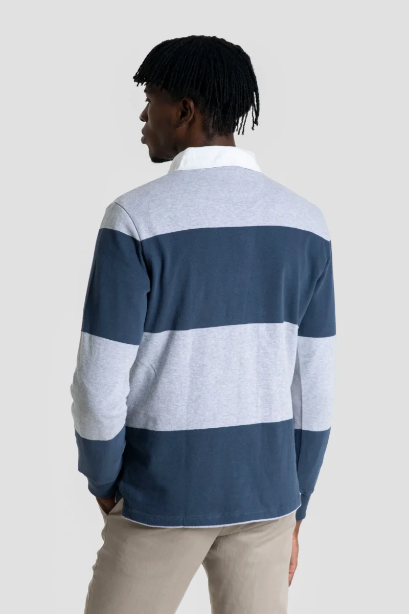 Polo Manga Larga Raya Ancha Gris - Imagen 5