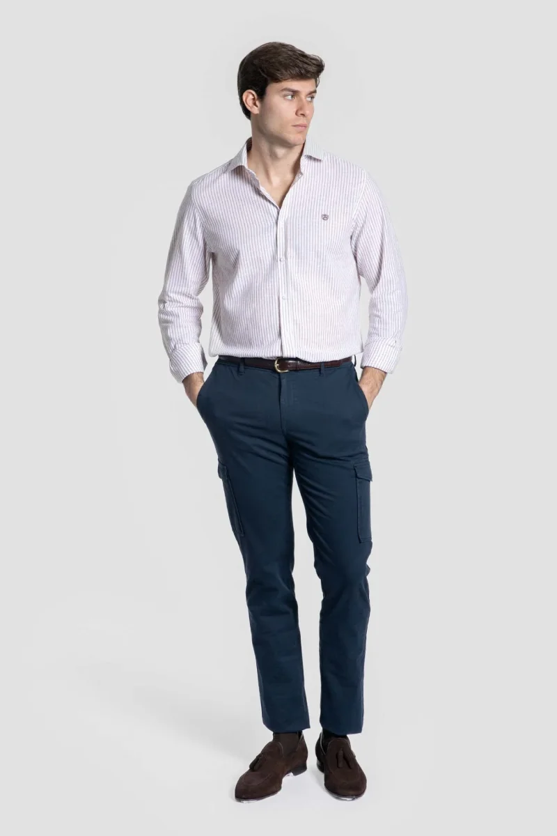 Camisa Rayas en Camel - Imagen 4