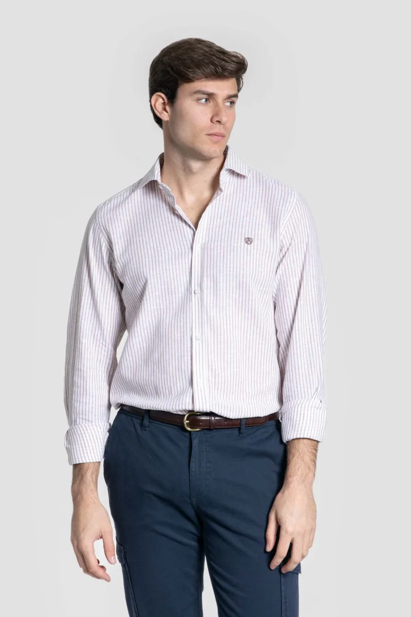 Camisa Rayas en Camel - Imagen 3