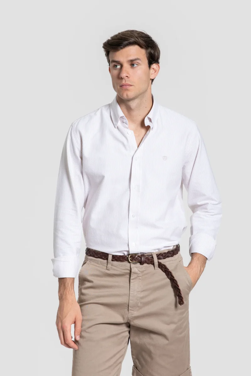 Camisa Rayas Camel - Imagen 3