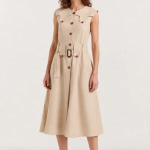 Vestido Midi Beige
