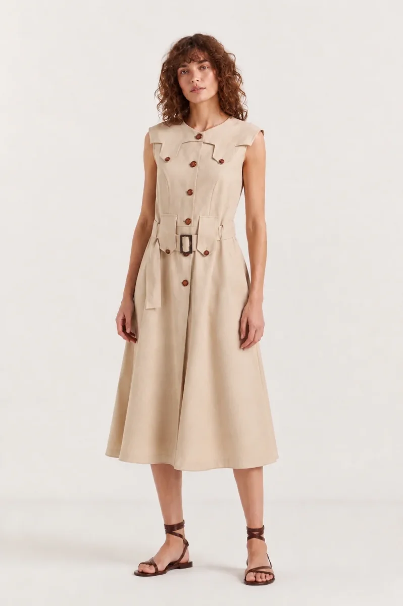 Vestido Midi Beige