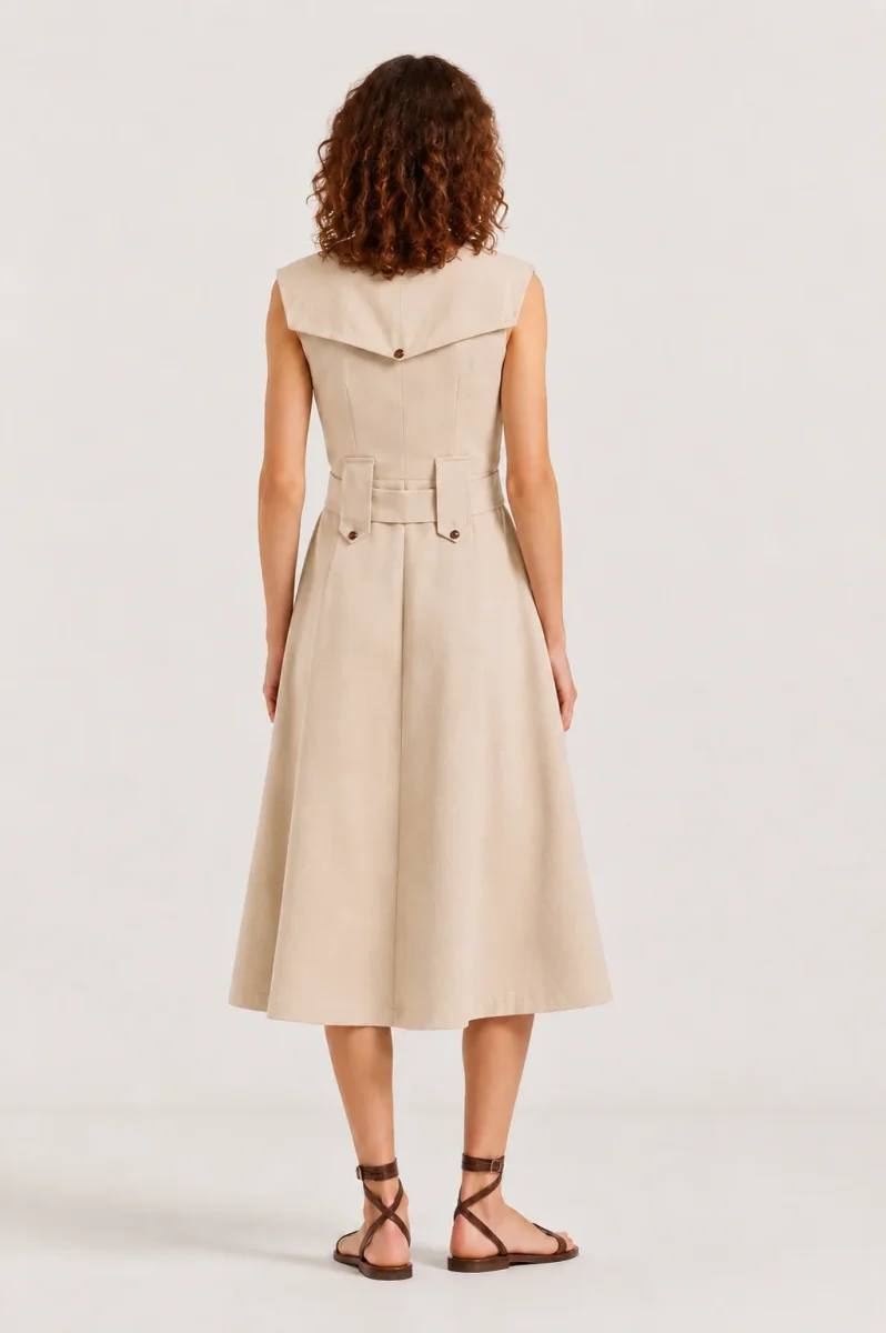 Vestido Midi Beige - Imagen 5