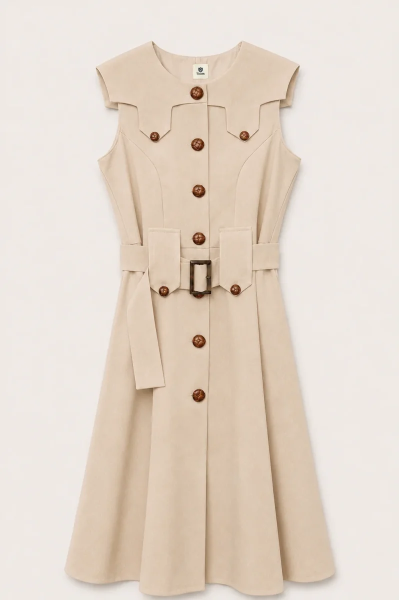 Vestido Midi Beige - Imagen 6