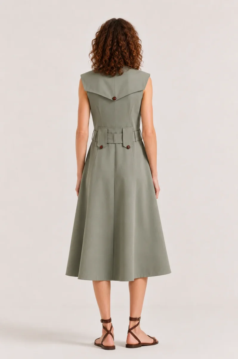 Vestido Midi Kaki - Imagen 5