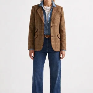 Americana Cuadros Camel