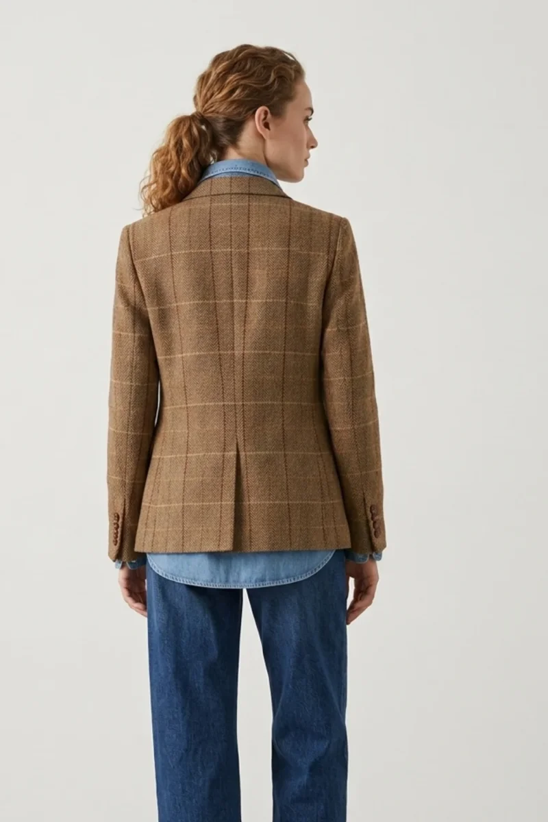 Americana Cuadros Camel - Imagen 4