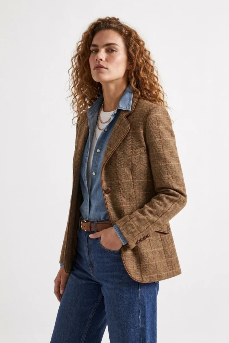 Americana Cuadros Camel - Imagen 3
