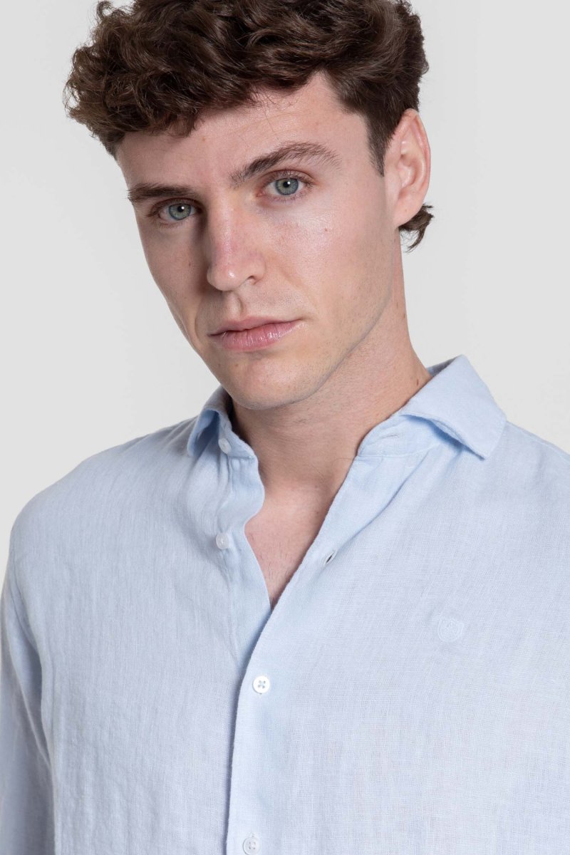 Camisa de Lino Celeste - Imagen 4