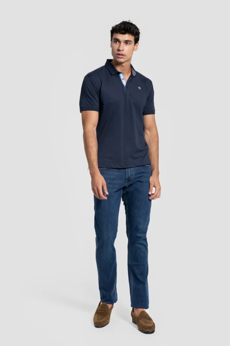 Polo Relieve Azul Marino