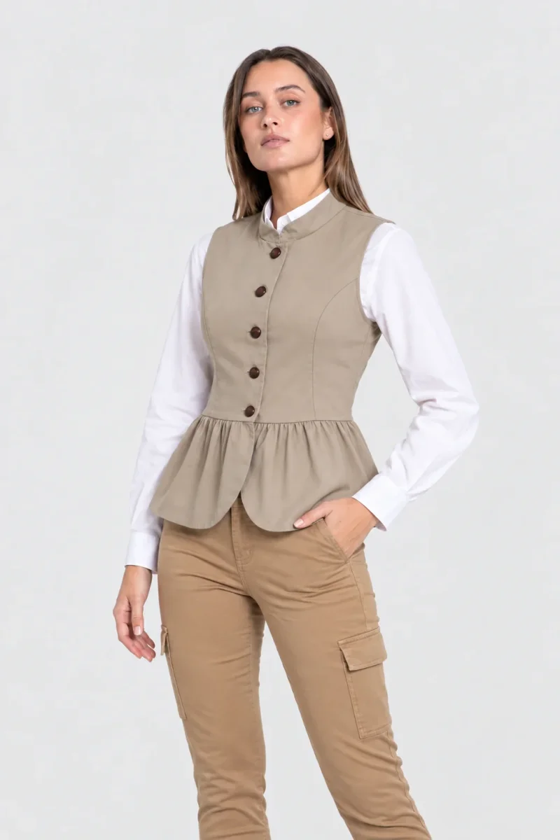Chaleco Cuello Maho Peplum - Imagen 4