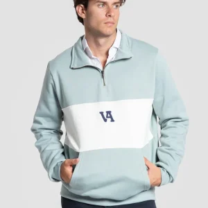Sudadera Media Cremallera Franja Contraste