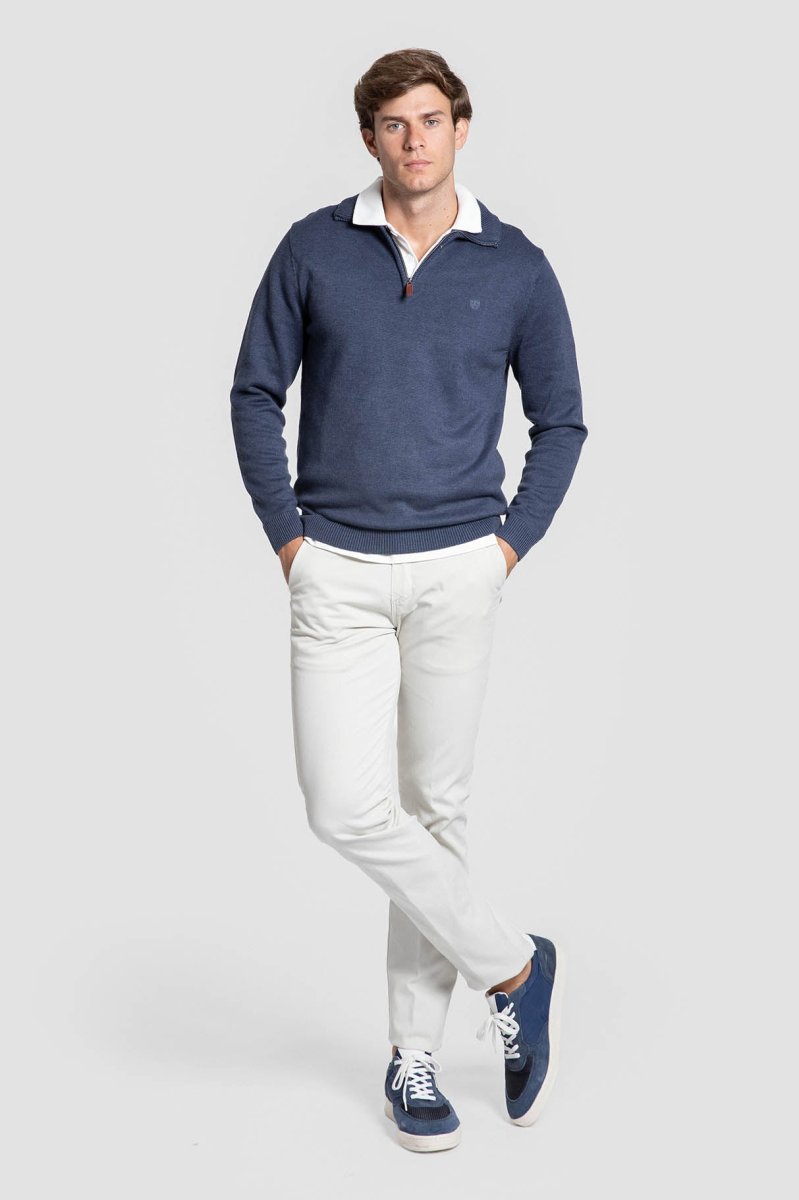 Jersey Cremallera Cuero Cuello Alto - Imagen 4