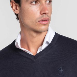 Jersey de Punto con Cuello de Pico
