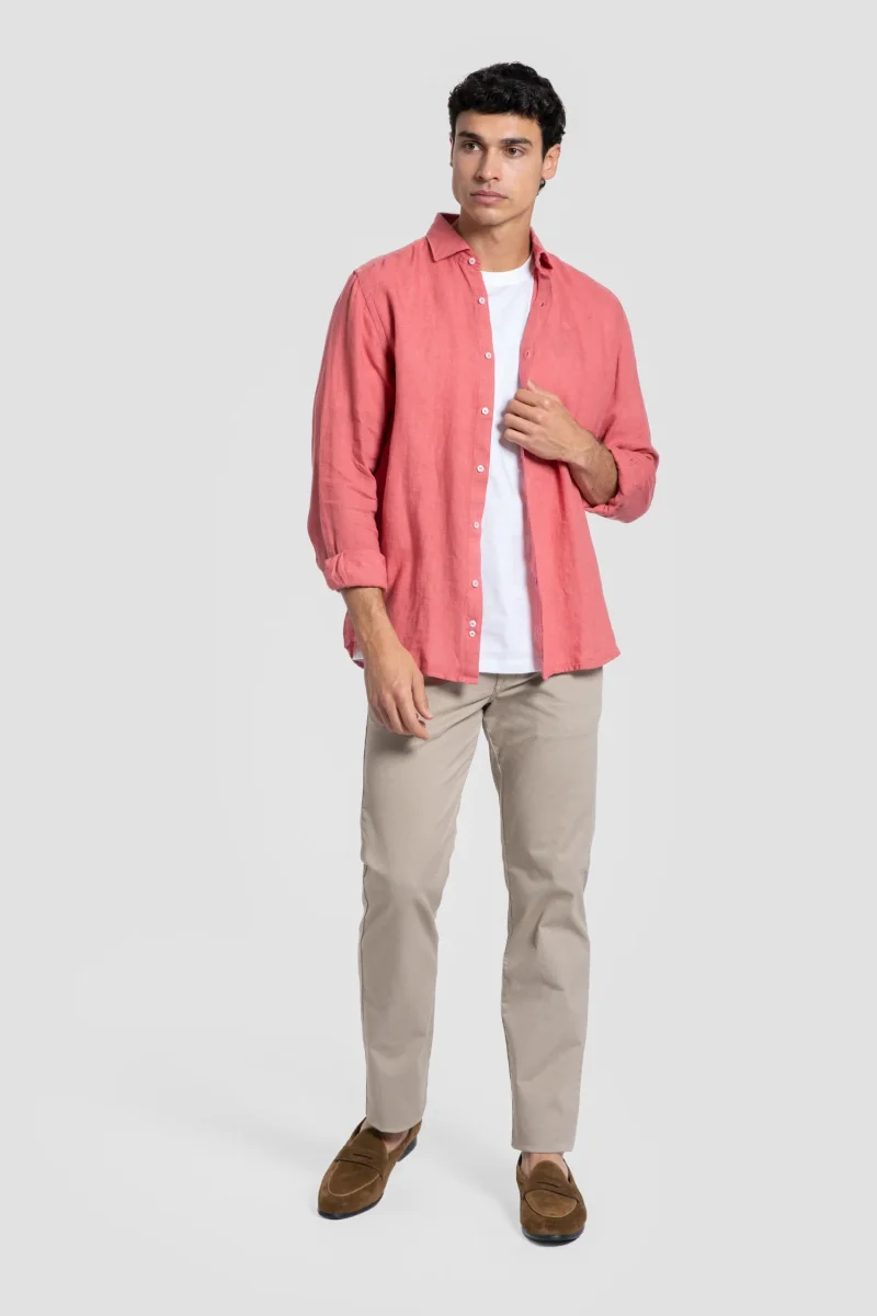 Camisa Lino Coral - Imagen 3