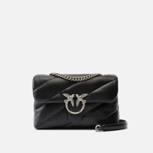 Classic love bag puff maxi quilt negro con hebilla plata