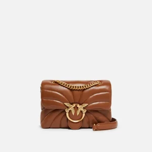 Minibolso love bag puff butterfly marrón