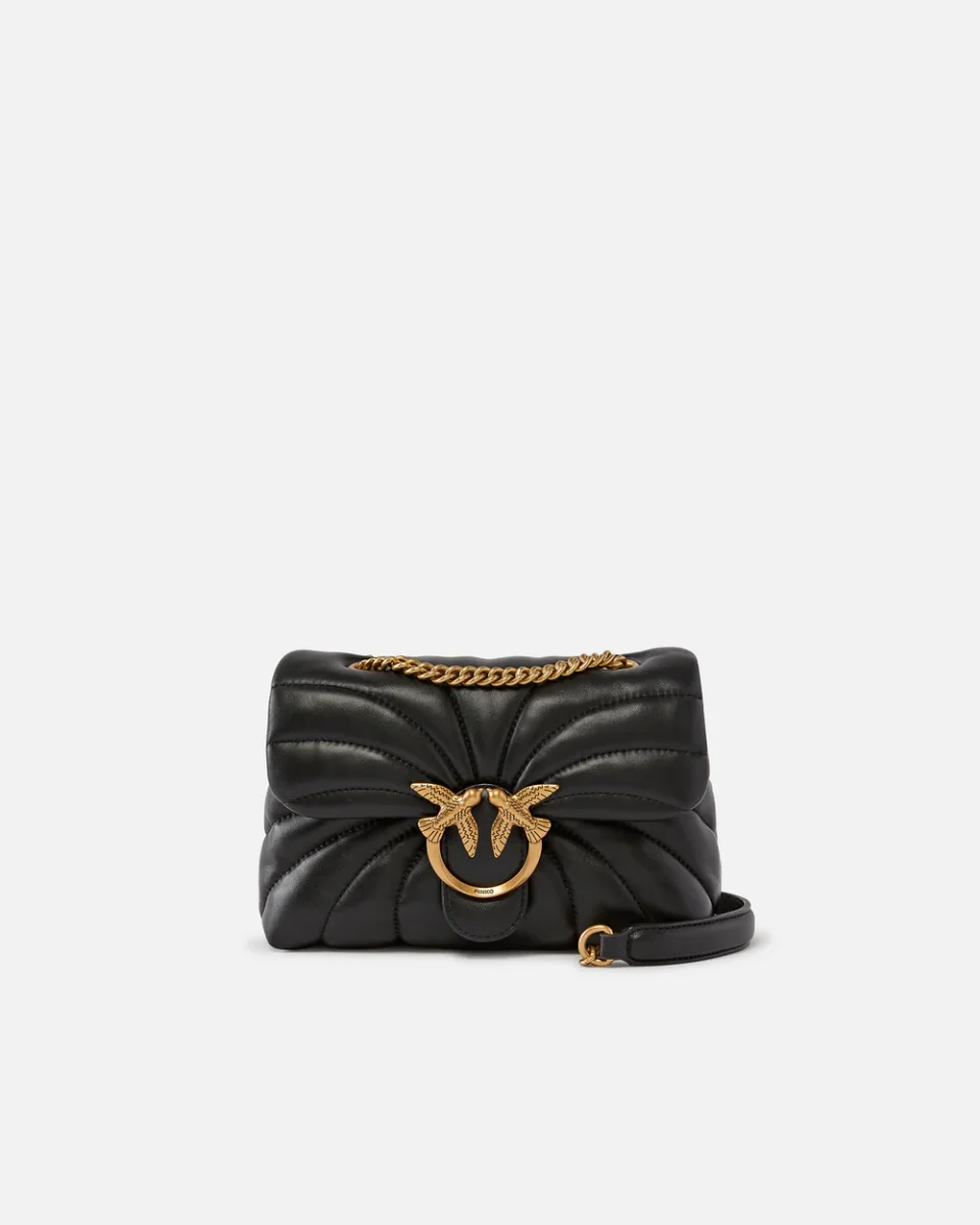 Minibolso love bag butterfly con bandolera de napa negro