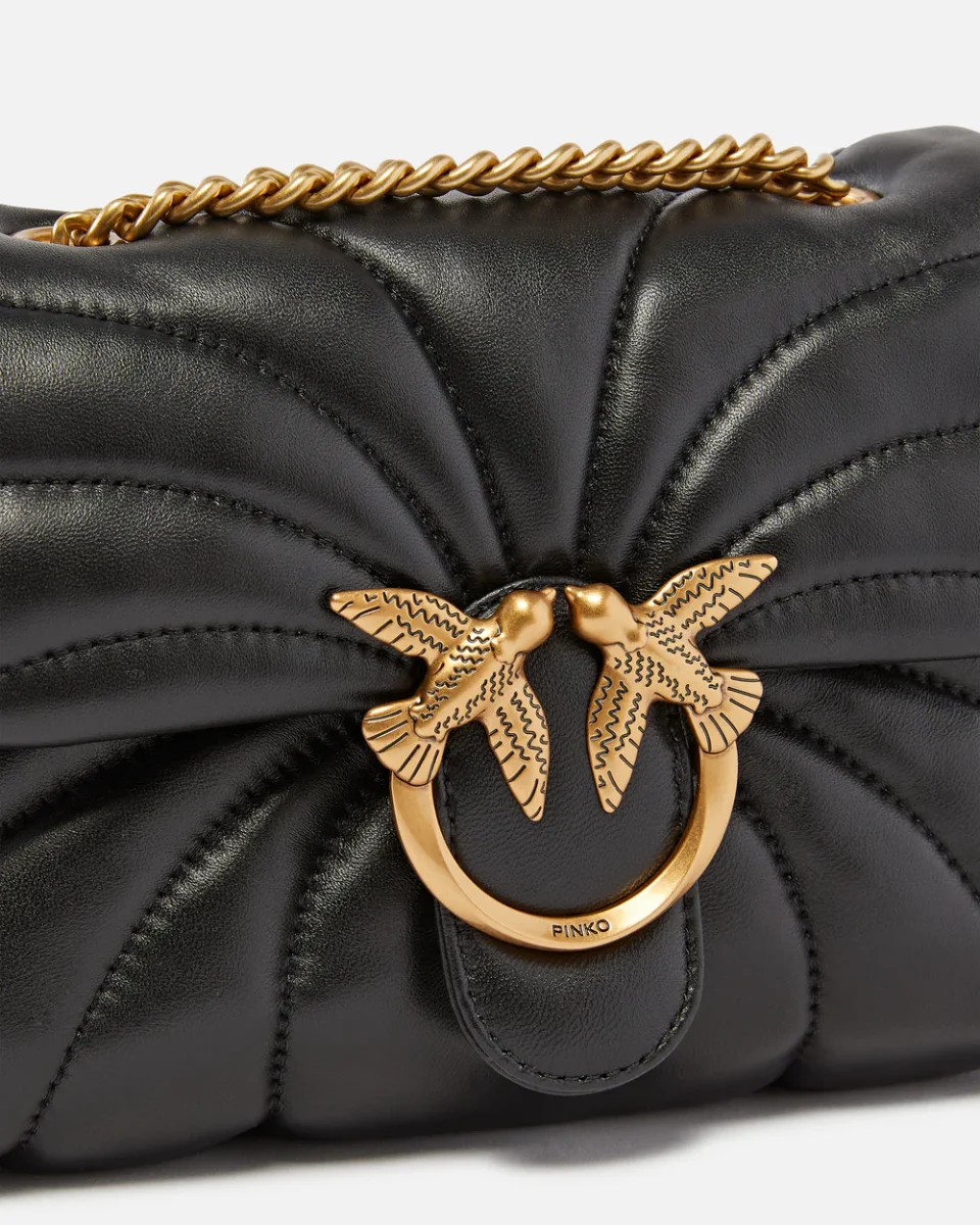 Minibolso love bag butterfly con bandolera de napa negro - Imagen 4