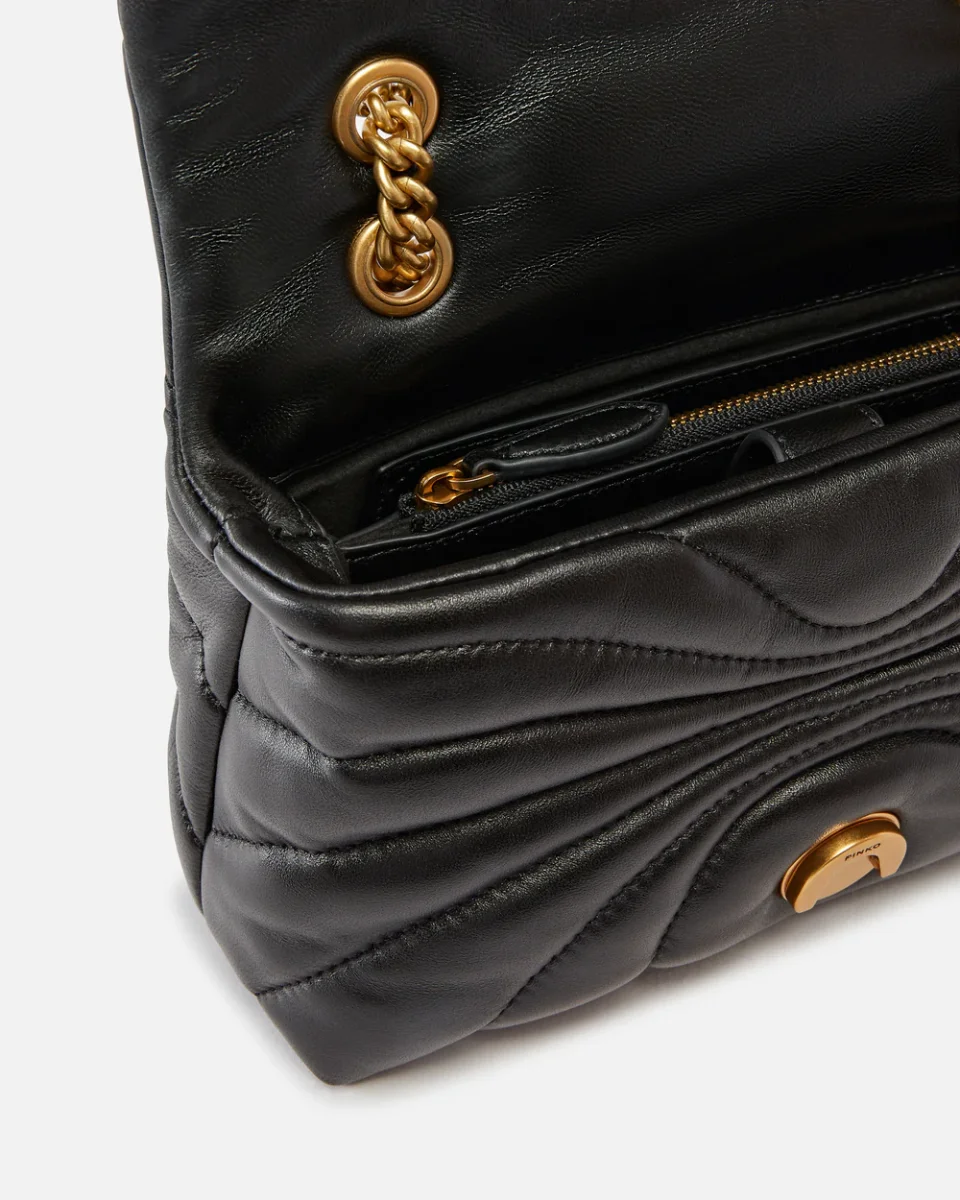 Minibolso love bag butterfly con bandolera de napa negro - Imagen 5