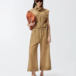 Pantalón culotte ancho en tejido ligero