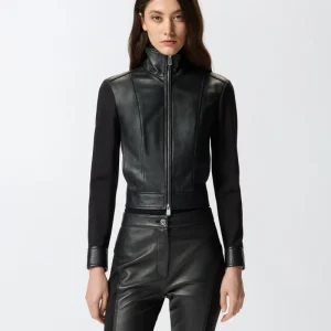Chaqueta biker bimaterial