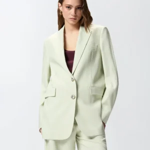 Chaqueta de botonadura sencilla efecto rústico