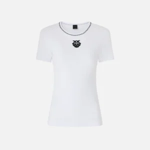 Camiseta de canalé con bordado love birds