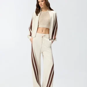 Pantalón calado con bandas a contraste