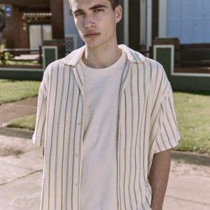 CAMISA RELAXED RAYAS COBA - Cedar