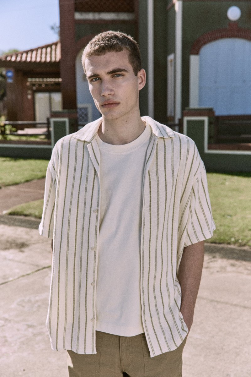 CAMISA RELAXED RAYAS COBA - Cedar