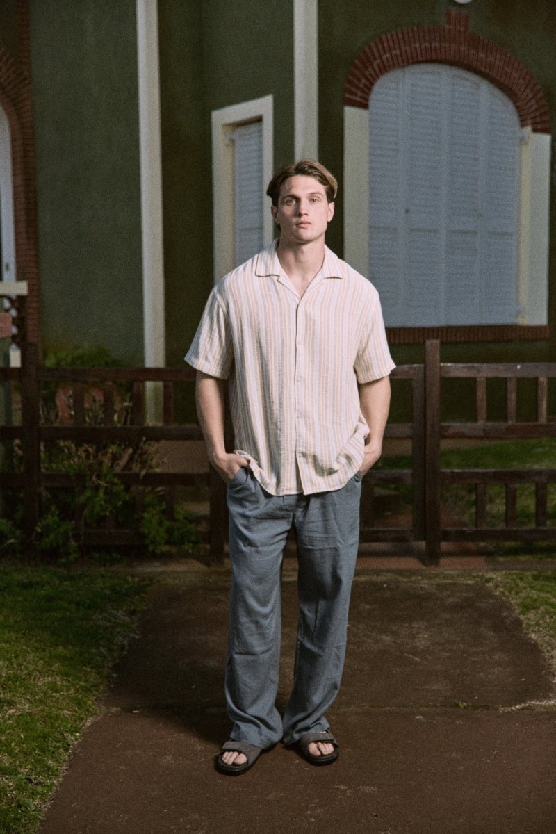 CAMISA RELAXED RAYAS COBA - Golden Apricot - Imagen 4