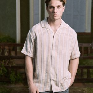 CAMISA RELAXED RAYAS COBA - Golden Apricot