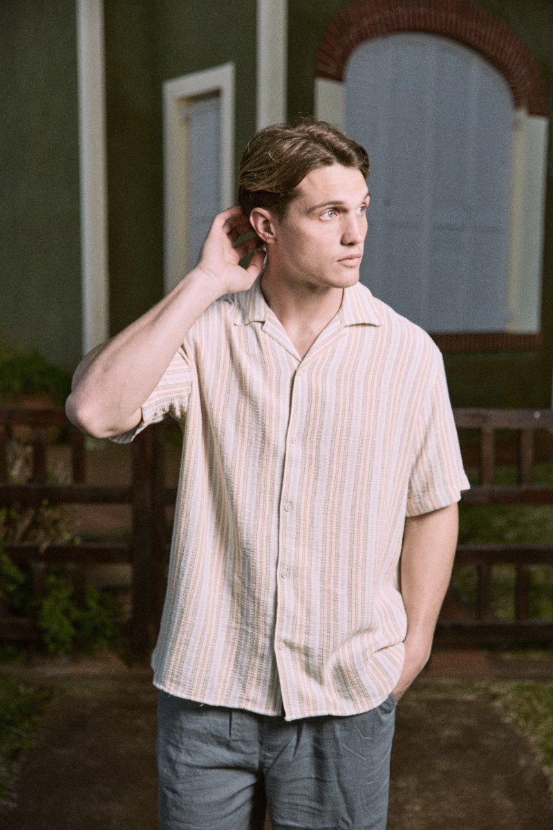 CAMISA RELAXED RAYAS COBA - Golden Apricot - Imagen 7