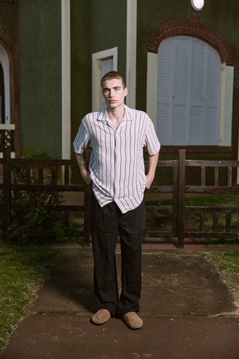 CAMISA RELAXED RAYAS COBA - Celadon Tint - Imagen 4
