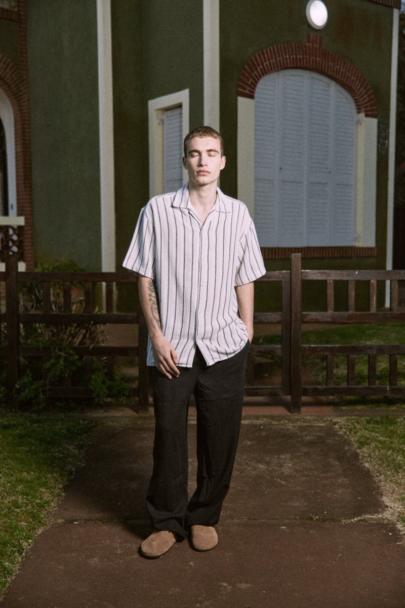 CAMISA RELAXED RAYAS COBA - Celadon Tint - Imagen 5