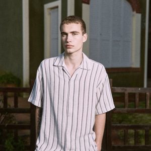 CAMISA RELAXED RAYAS COBA - Celadon Tint