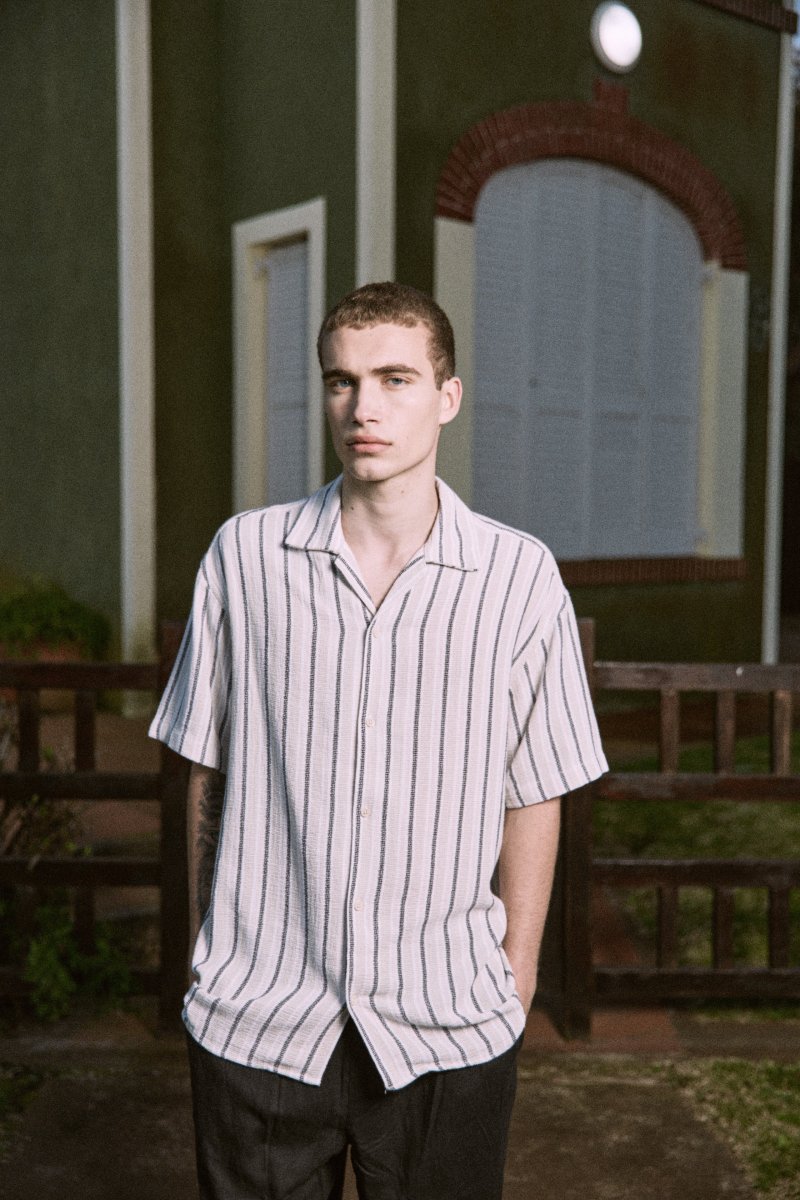 CAMISA RELAXED RAYAS COBA - Celadon Tint - Imagen 2