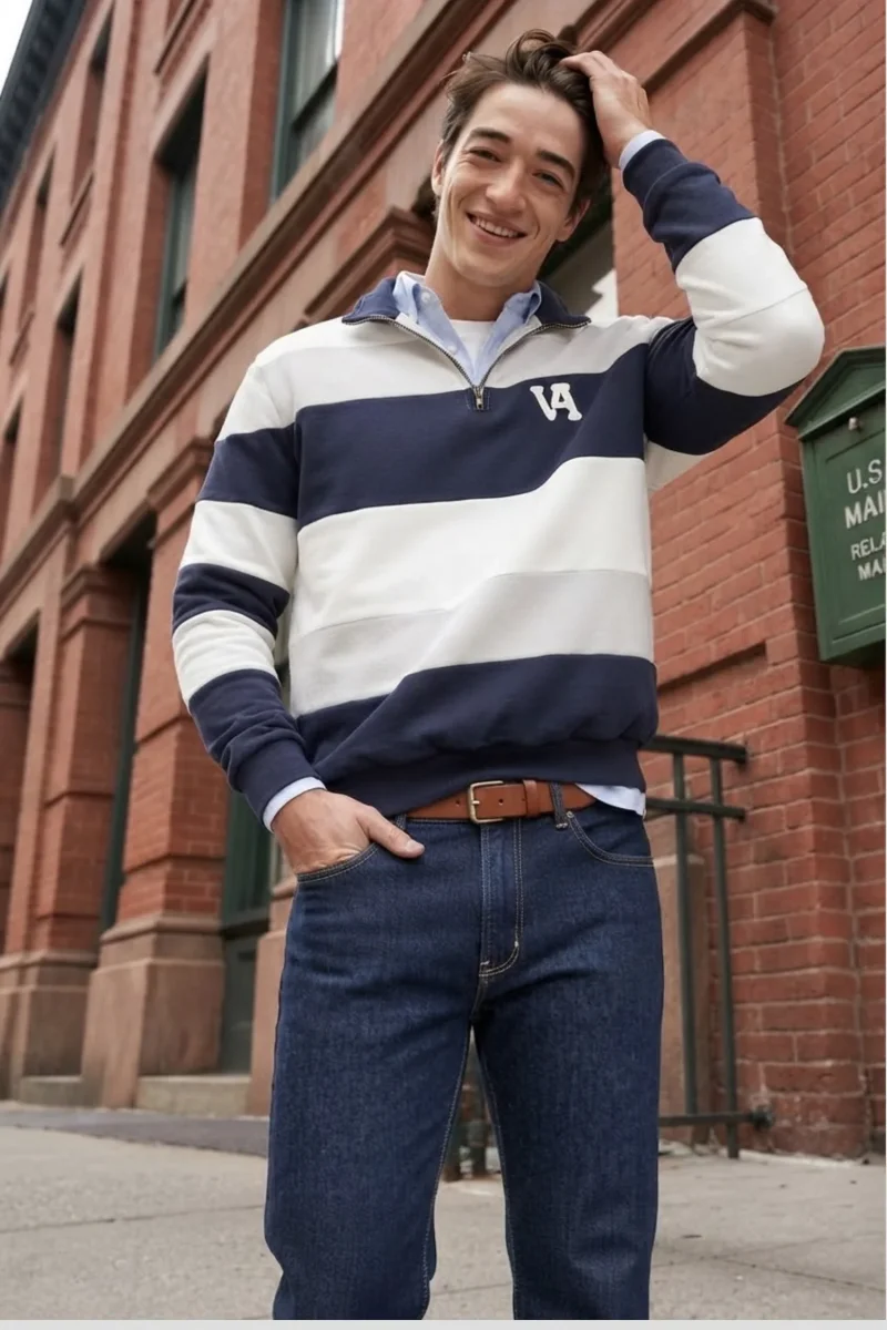 Sudadera de Rayas Marino - Imagen 2