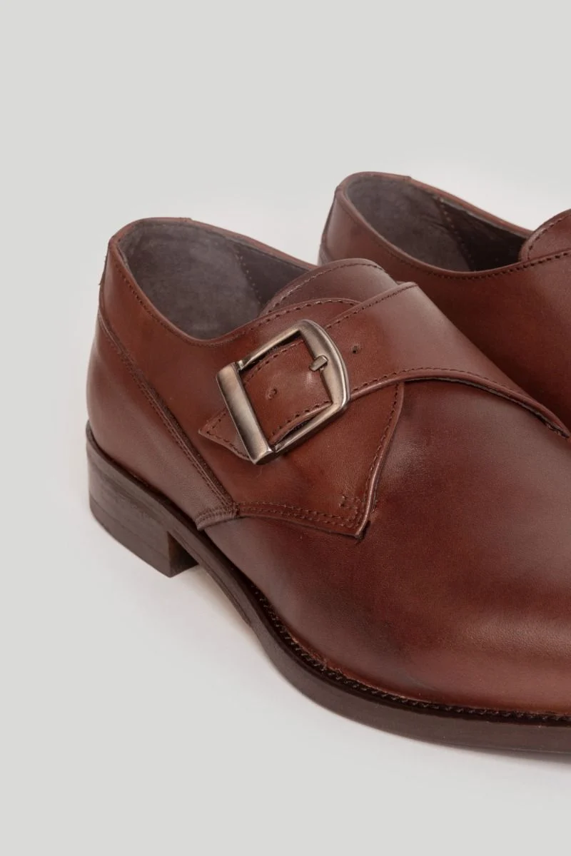 Zapato de Vestir de Hebilla Marrón - Imagen 2