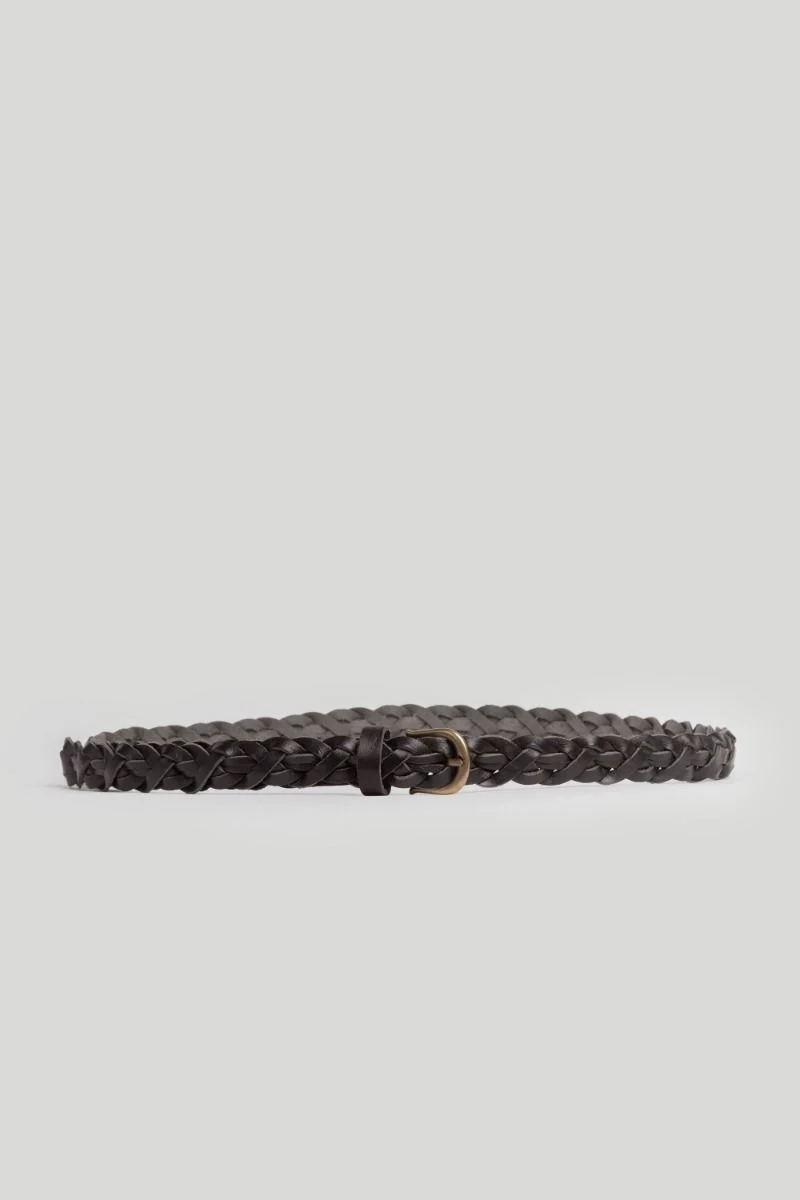 Cinturon Estrecho Trenzado Negro - Imagen 3