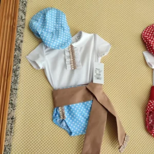 Conjunto Campero Niño Celeste Lunares Baby Alex