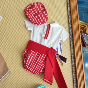 Conjunto Campero Niño Rojo Lunares Baby Alex