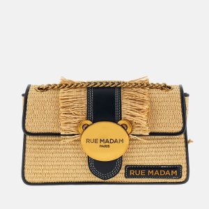Bolso teddy it bag straw fringes black