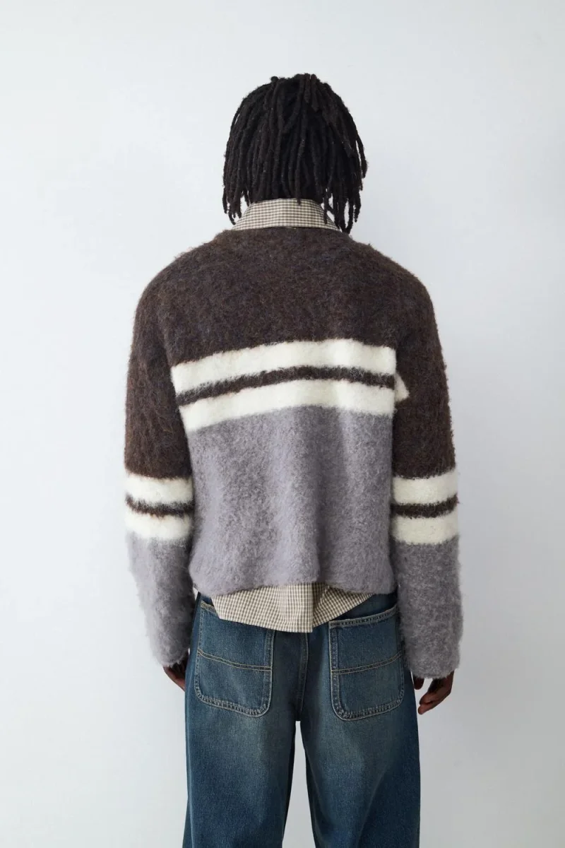 SWEATER CUELLO REDONDO RAYAS-Black - Imagen 4