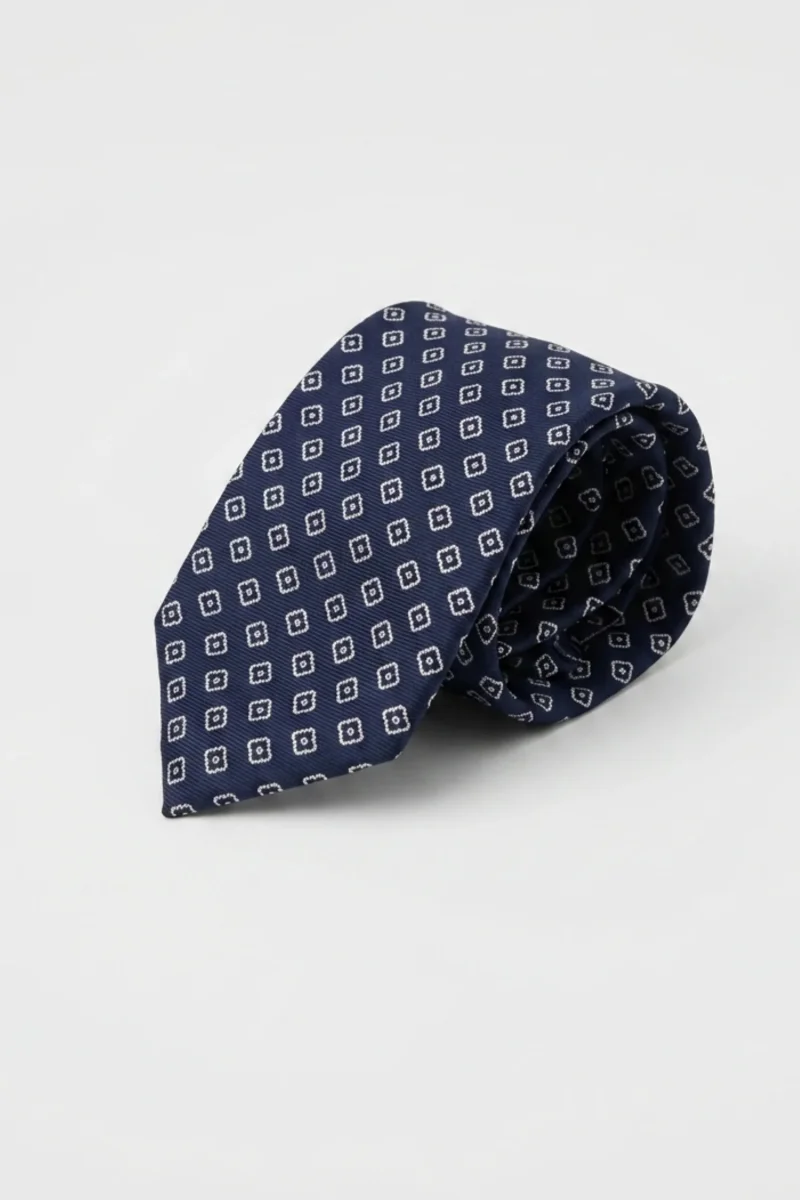 Corbata estampada marino - Imagen 2